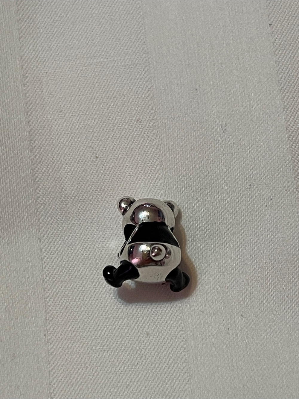 Sterling Silver Panda Charm Holding Green Bamboo - Picture 12 of 15